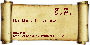 Balthes Piramusz névjegykártya